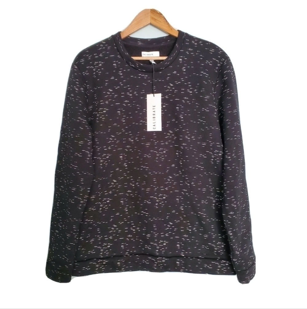 NEW Calibrate Black White Print Sweater